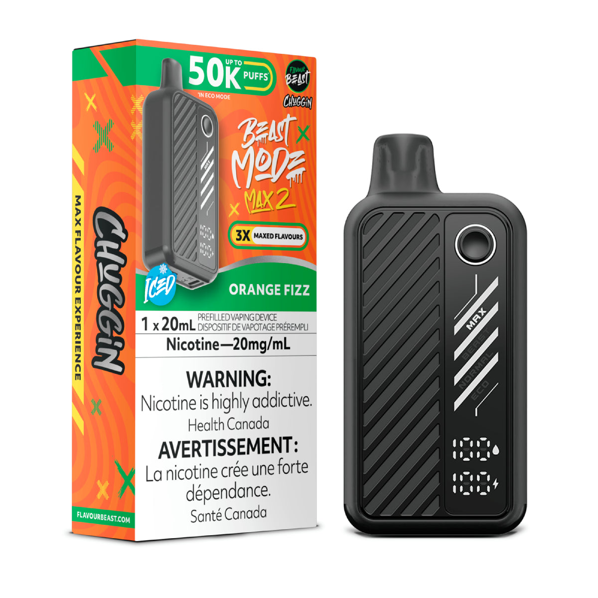 ORANGE FIZZ - Flavour Beast Mode Max 2 50K  - 20MG - 5pc/Carton
