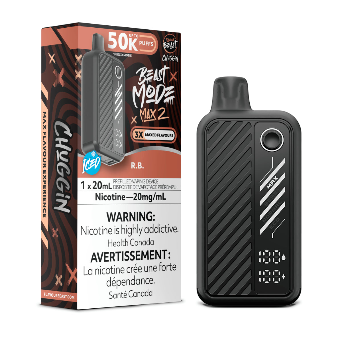 R.B. - Flavour Beast Mode Max 2 50K  - 20MG - 5pc/Carton