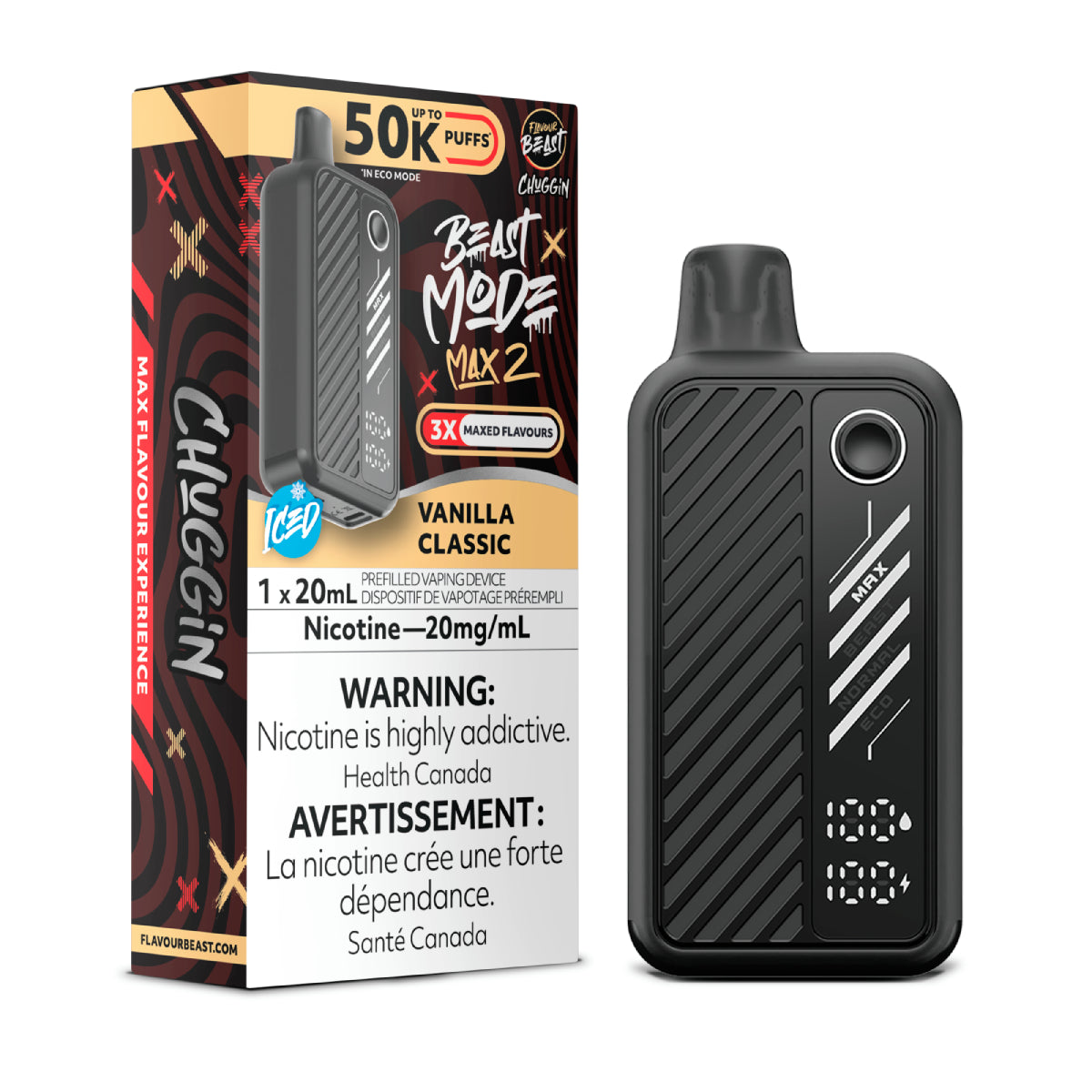 VANILLA CLASSIC - Flavour Beast Mode Max 2 50K  - 20MG - 5pc/Carton