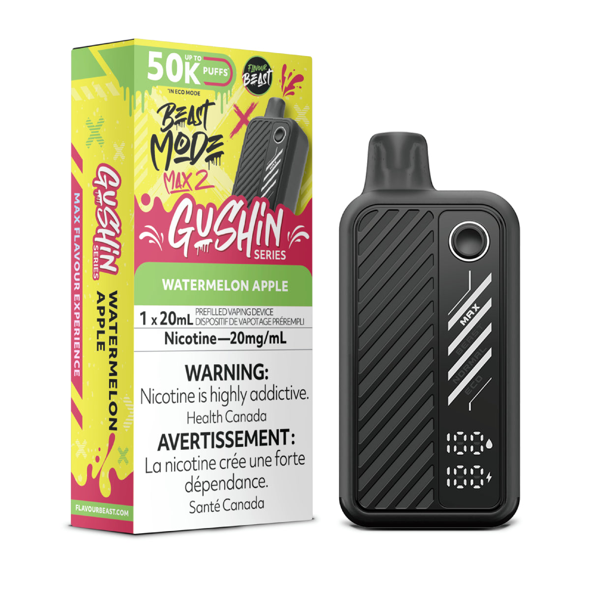 Gushin Watermelon Apple - Flavour Beast Mode Max 2 50K  - 20MG - 5pc/Carton