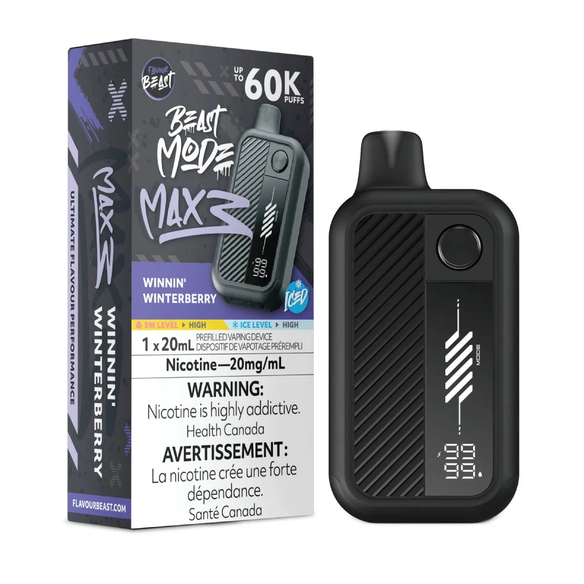 WINNIN WINTER BERRY ICED - Flavour Beast Beast Mode Max 3 - 20MG - 4pc/Carton [Ontario]