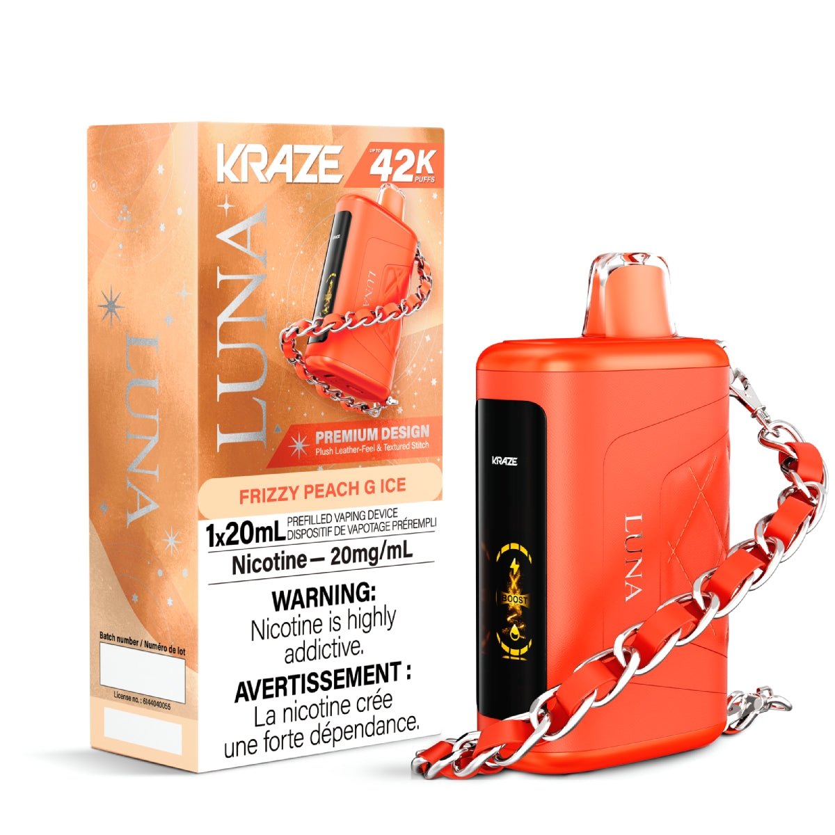 FRIZZY PEACH G ICE - Kraze LUNA - 5pc/Carton [ON]