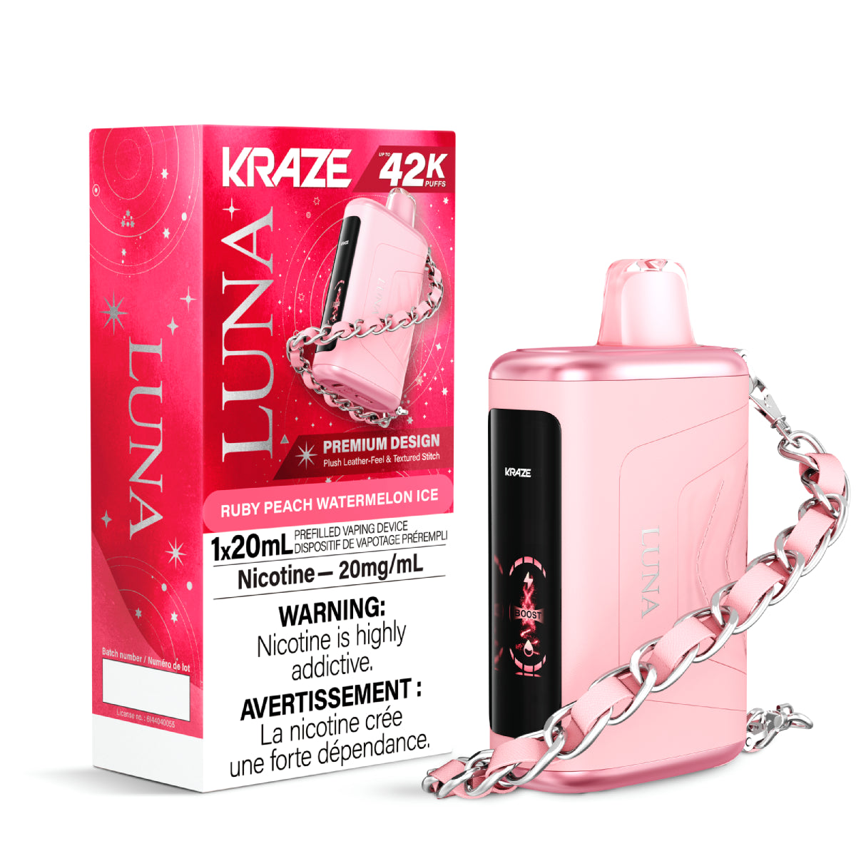 Ruby Peach Watermelon Ice - Kraze LUNA - 5pc/Carton [ON]