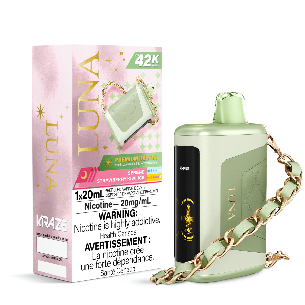Serene Strawberry Kiwi Ice - Kraze LUNA - 5pc/Carton [ON]