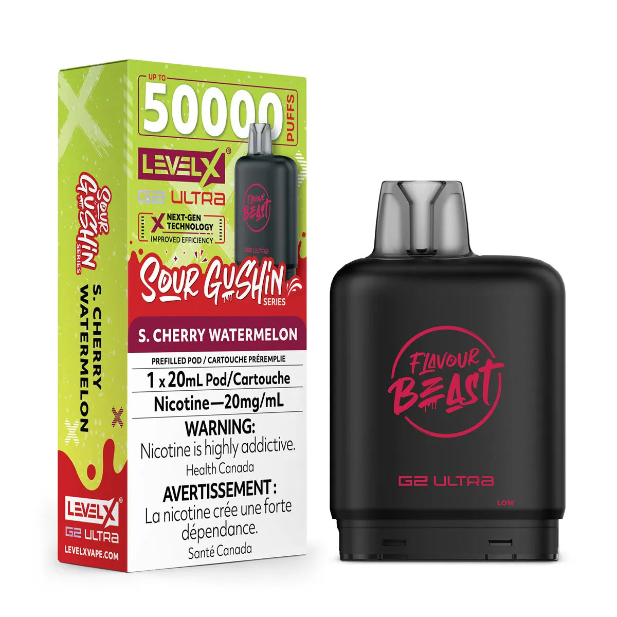 SOUR GUSHIN S. CHERRY WATERMELON - Level X Flavour Beast G2 Ultra - [ON]