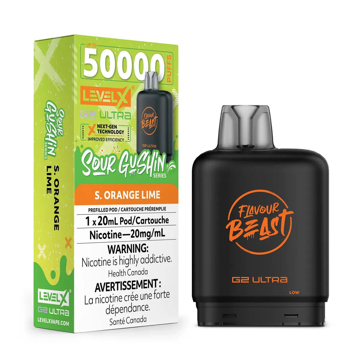 SOUR GUSHIN S. ORANGE LIME - Level X Flavour Beast G2 Ultra - [ON]