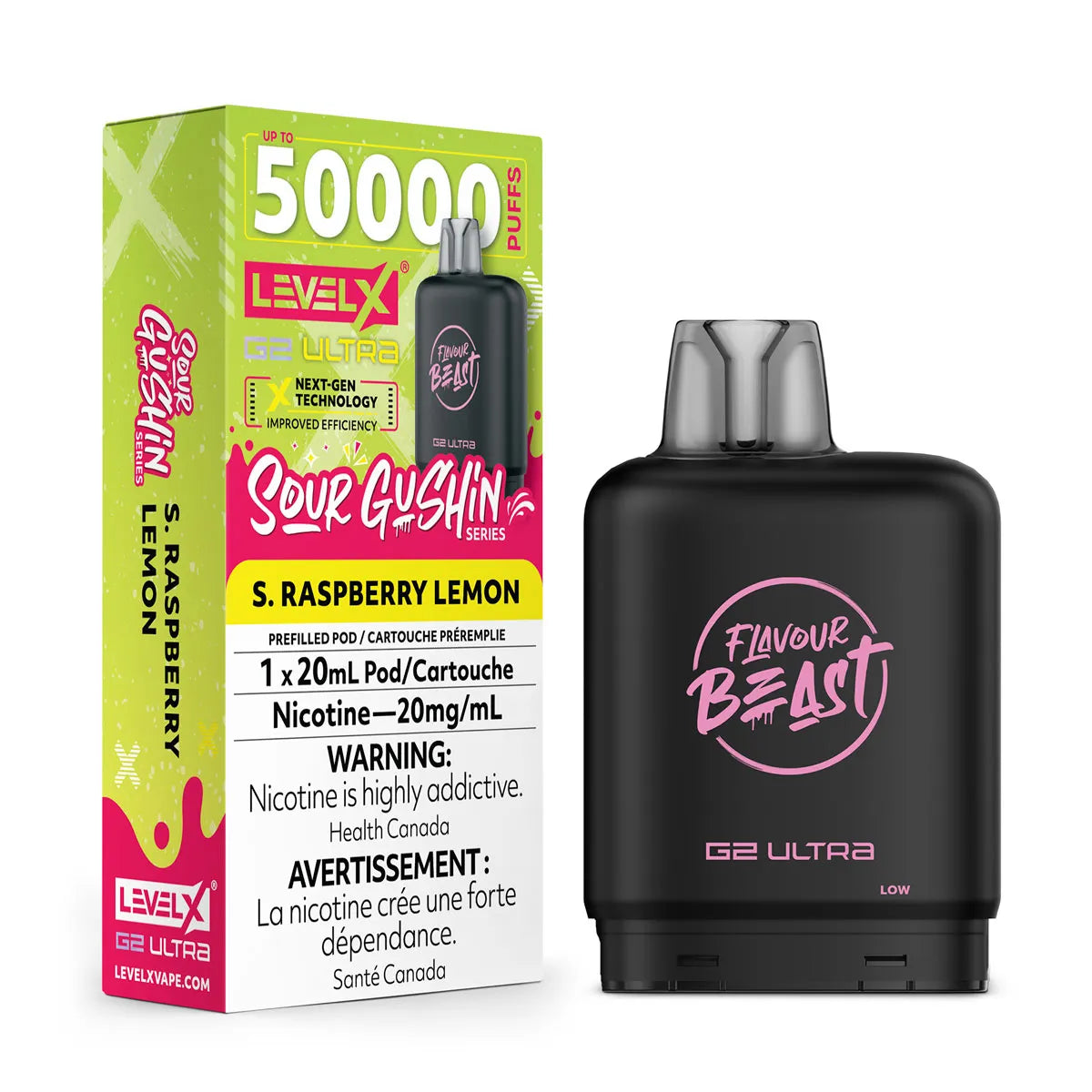 SOUR GUSHIN S. RASPBERRY LEMON - Level X Flavour Beast G2 Ultra - [ON]