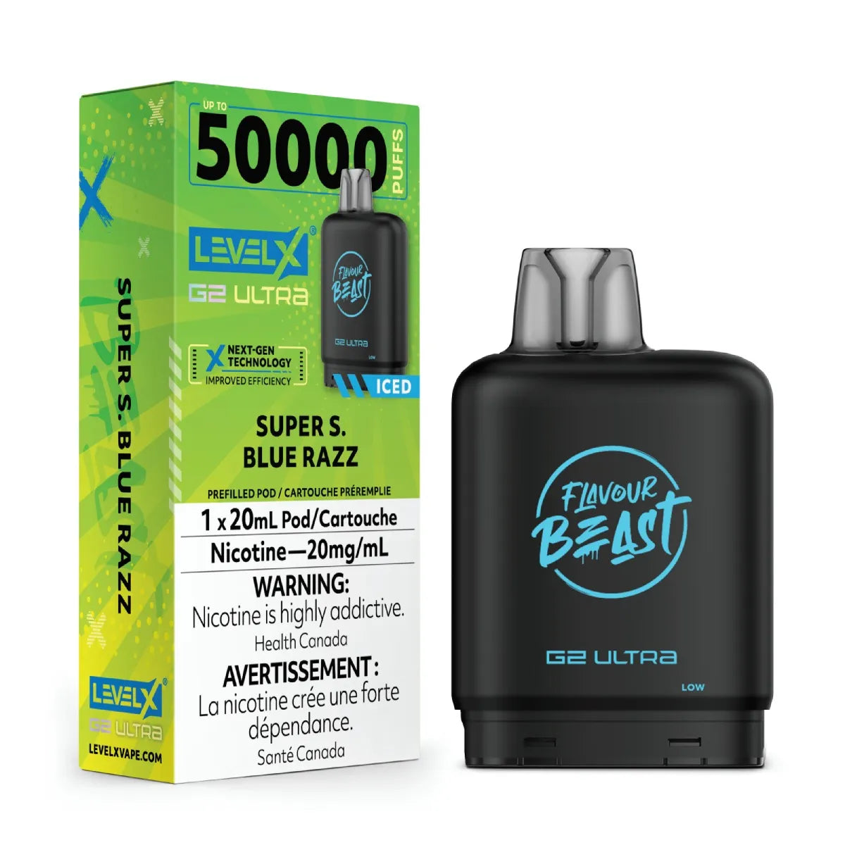 Super S. Blue Razz Iced - Level X Flavour Beast G2 Ultra - [ON]