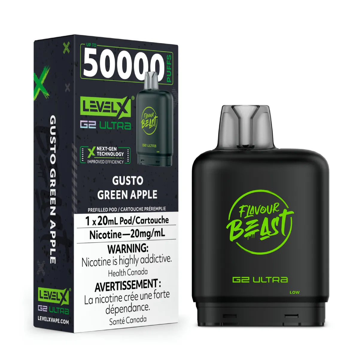GUSTO GREEN APPLE - Level X Flavour Beast G2 Ultra - [ON]