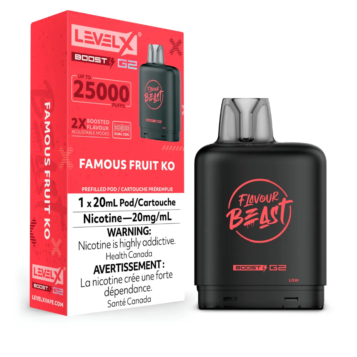 FAMOUS FRUIT KO - Level X Flavour Beast - Boost Pod 20mL - 6pc/Carton