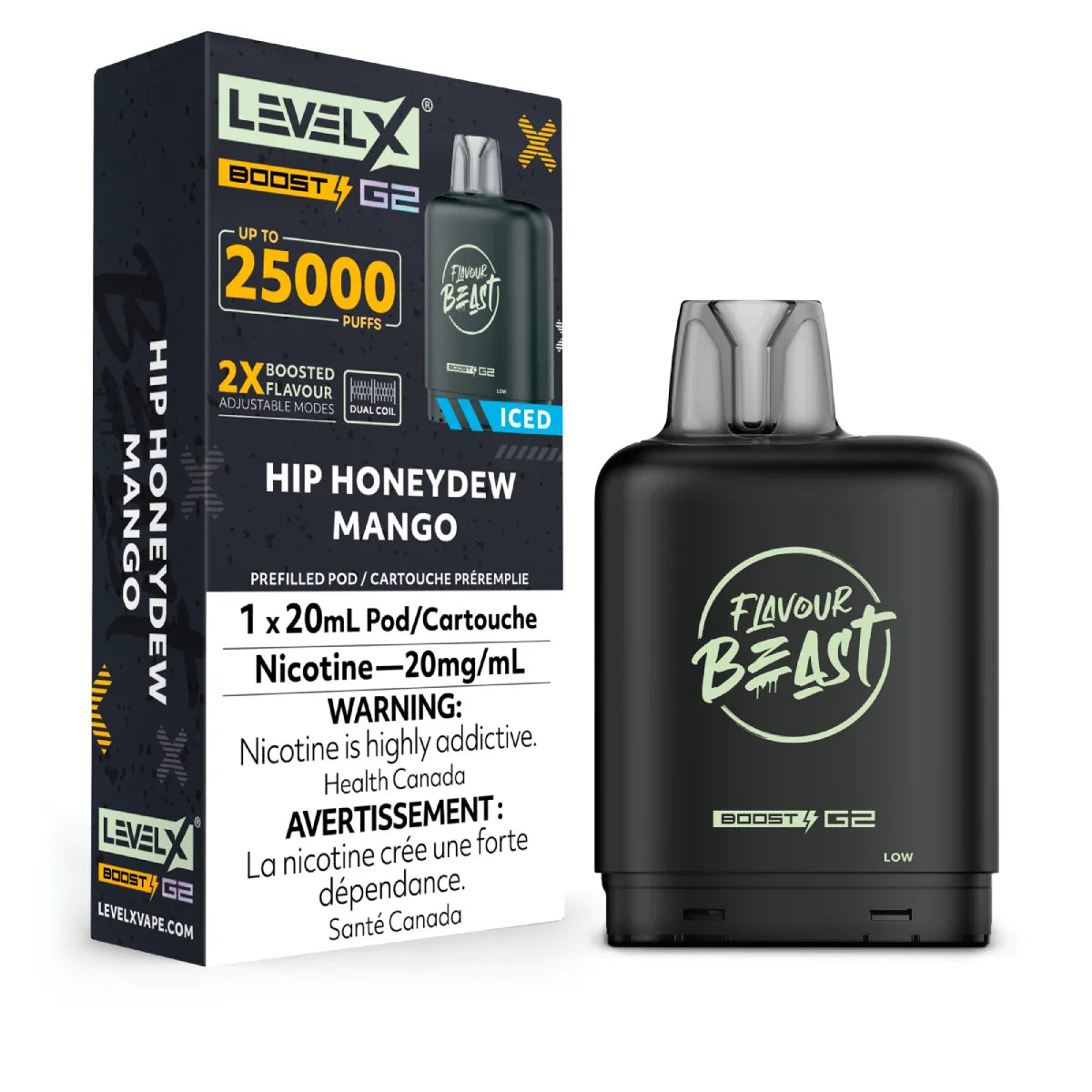 HIP HONEYDEW MANGO - Level X Flavour Beast - Boost Pod 20mL - 6pc/Carton