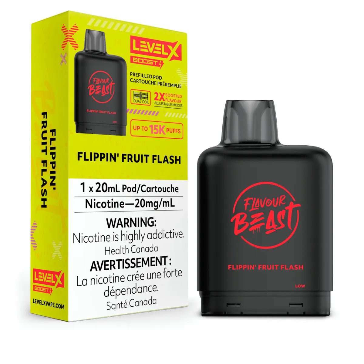 Flippin' Fruit Flash - Level X Flavour Beast Boost Pod 20mL - 6pc/Carton