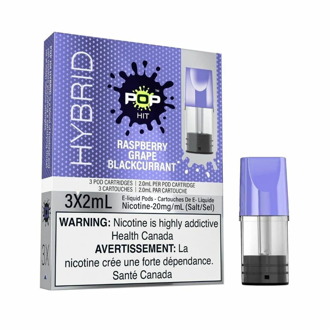 RASPBERRY GRAPE BLACKCURRANT - Pop Hit Hybrid - 20mg - 5pc/Carton - [ON]