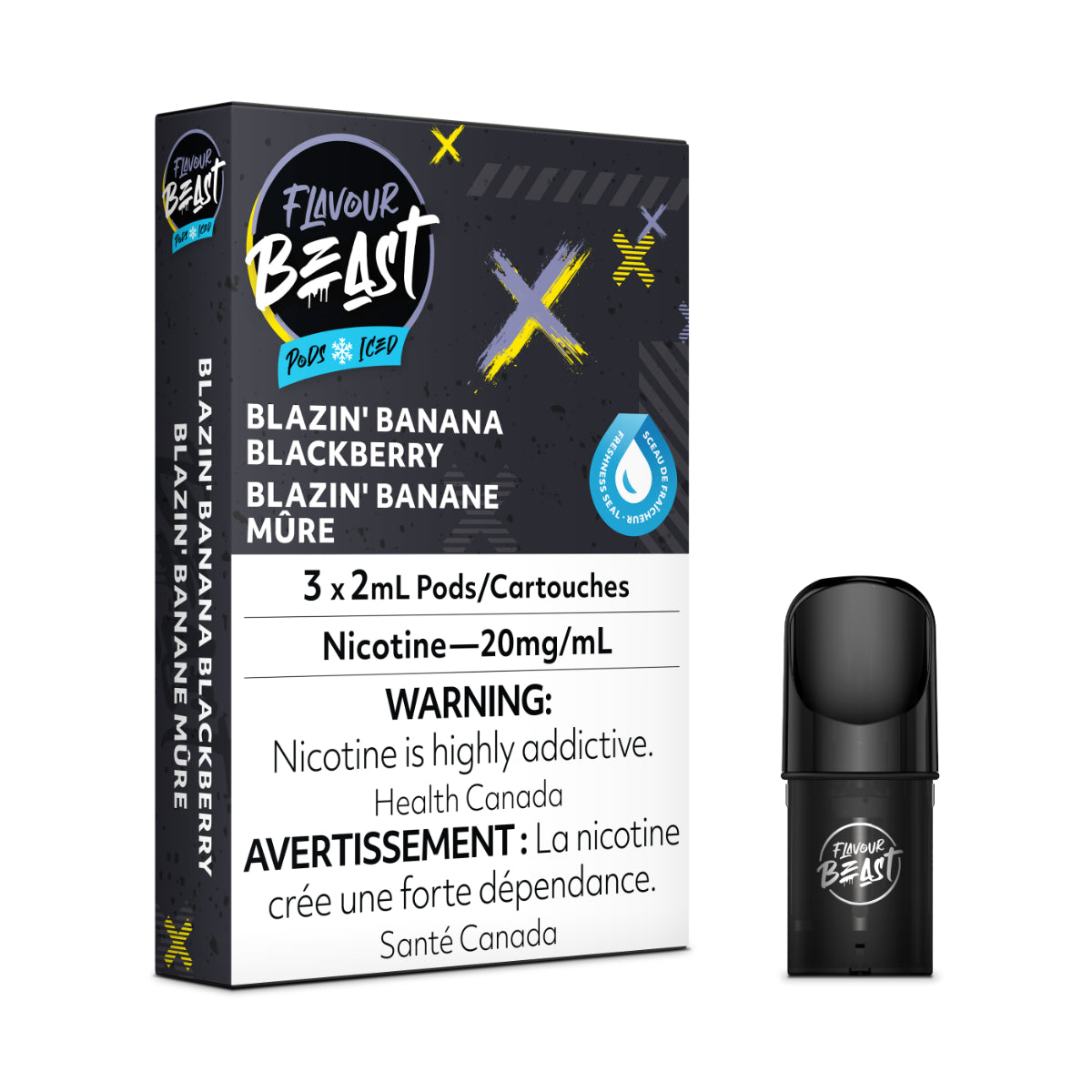 Blazin Banana Blackberry - Flavour Beast Pod Pack - 20mg - EXCISED