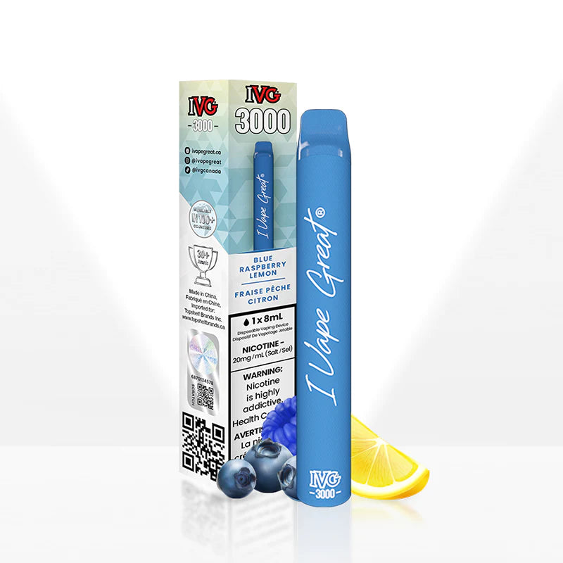 Blue Raspberry Lemon - IVG 3000 Puffs Disposable Vape - 6ct