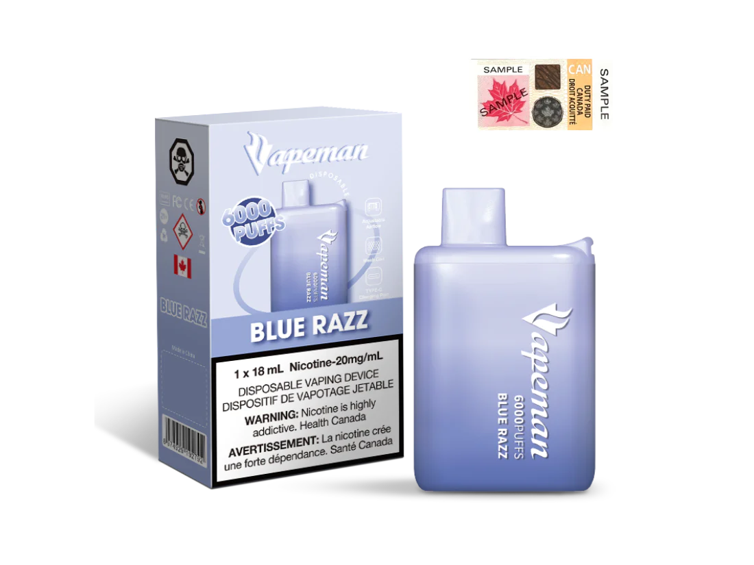 Blue Razz - Vapeman B6000 - 5pc/pack - EXCISED