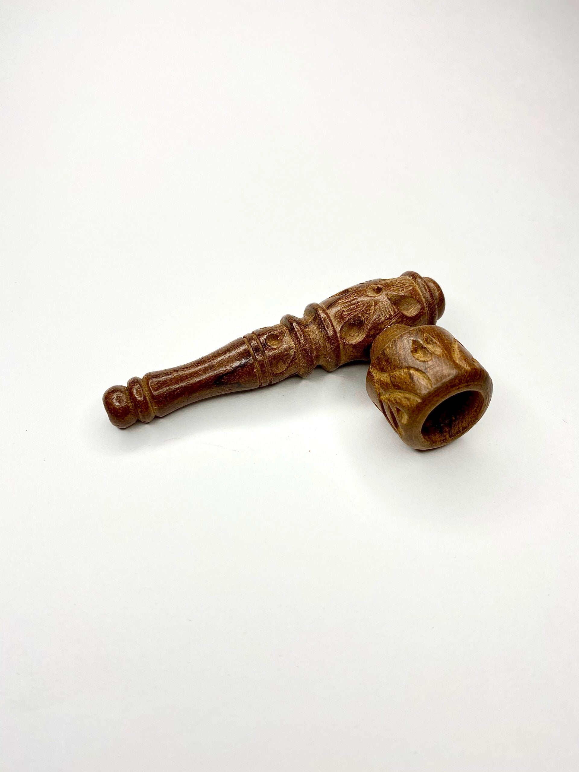 Wooden Hand Pipe - 4 Designs - 3.75"