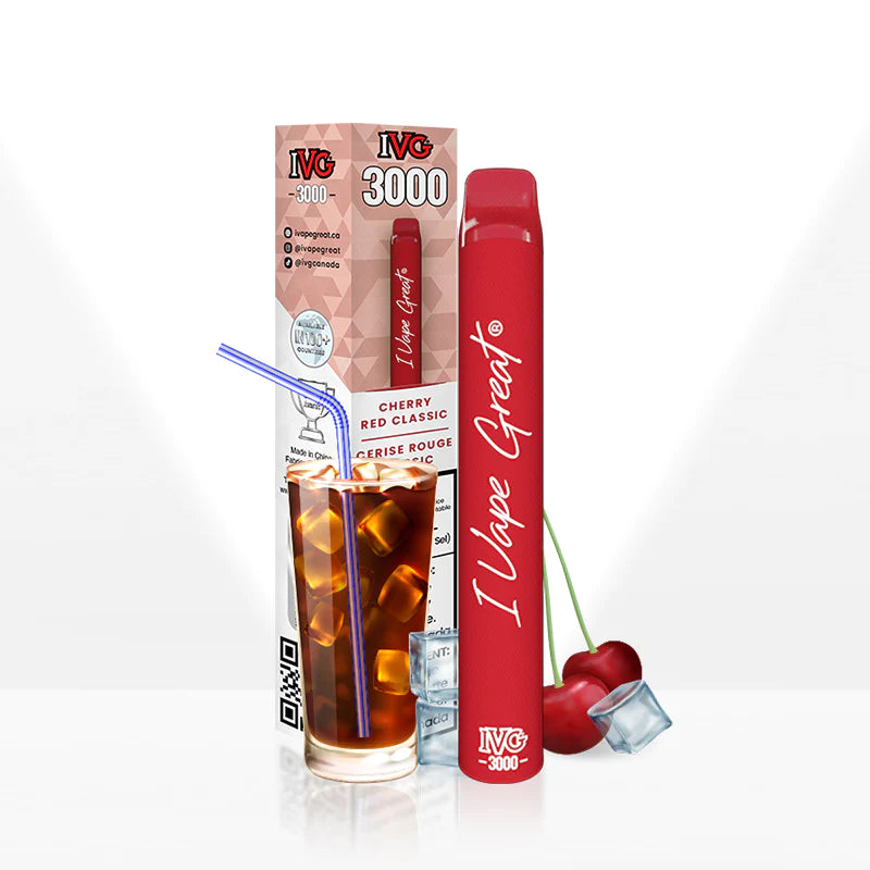 Cherry Red Classic - IVG 3000 Puffs Disposable Vape - 6ct
