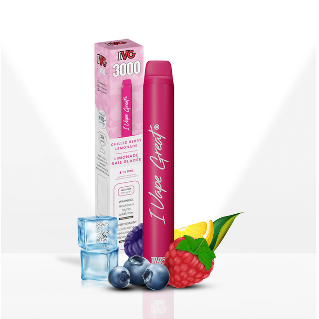 Chilled Berry Lemonade - IVG 3000 Puffs Disposable Vape - 6ct