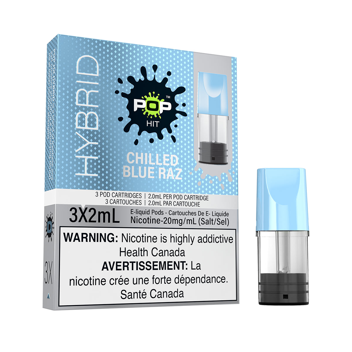 Chilled Blue Razz - Pop Hit Hybrid - 20mg - 5pc/Carton - EXCISED