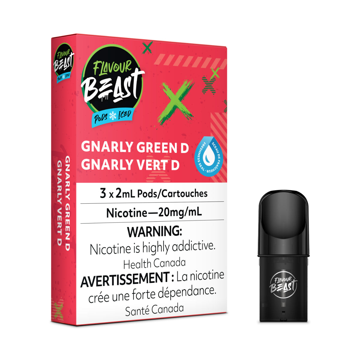 Gnarly Green D - Flavour Beast Pod Pack - 20mg - EXCISED