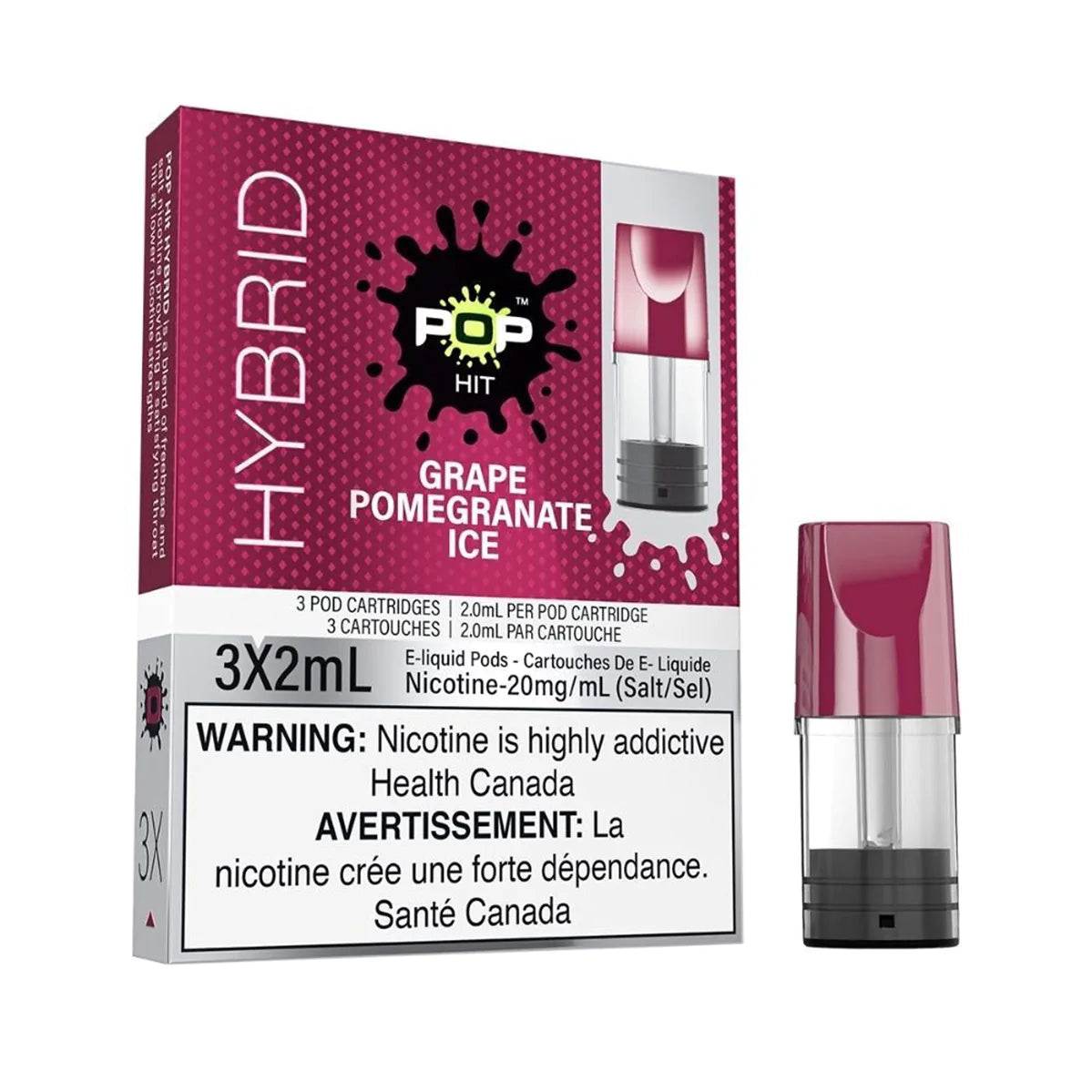 Grape Pomegranate Ice - Pop Hit Hybrid - 20mg - 5pc/Carton - EXCISED