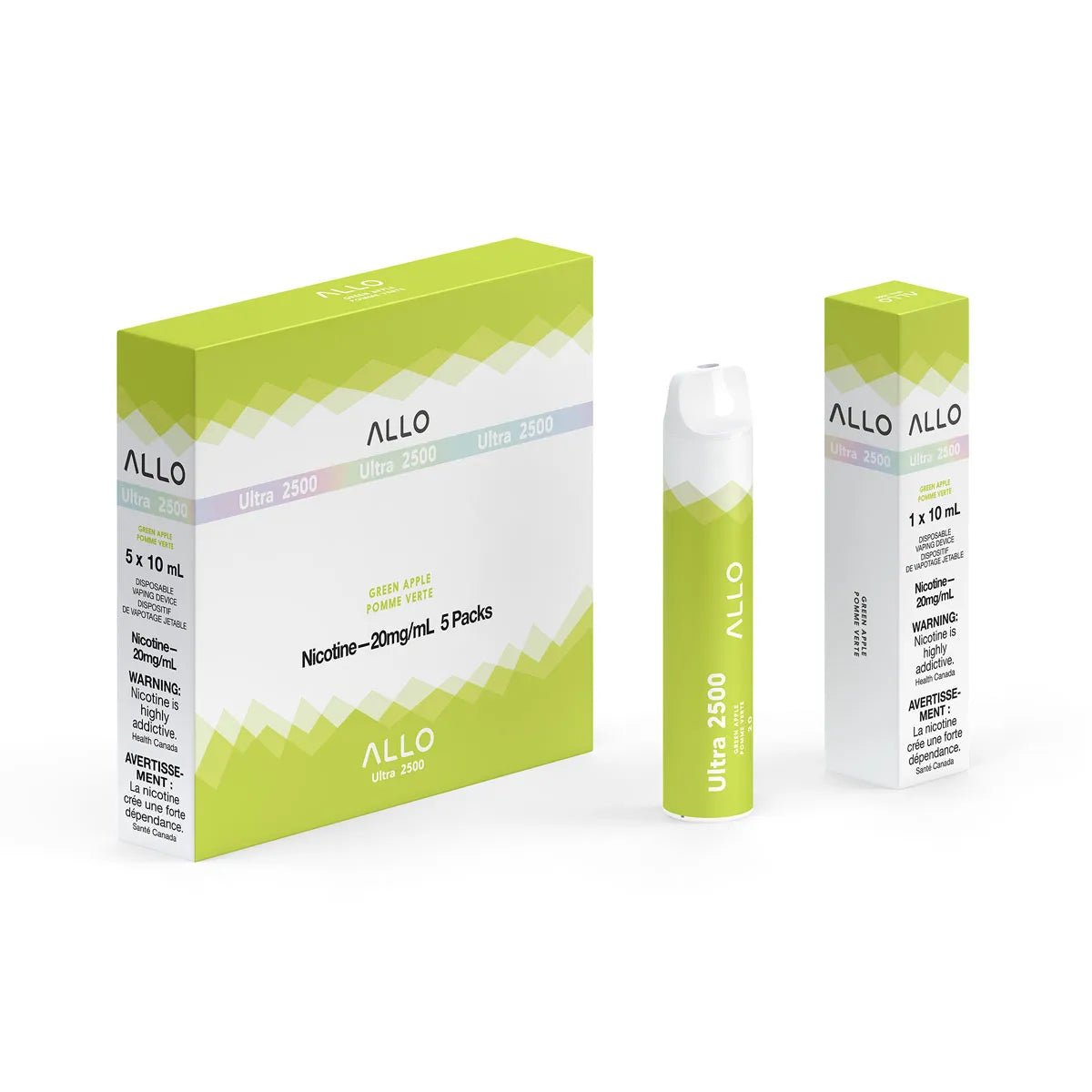 Green Apple - Allo Ultra 2500 - 20mg - 5pc/Carton - EXCISED
