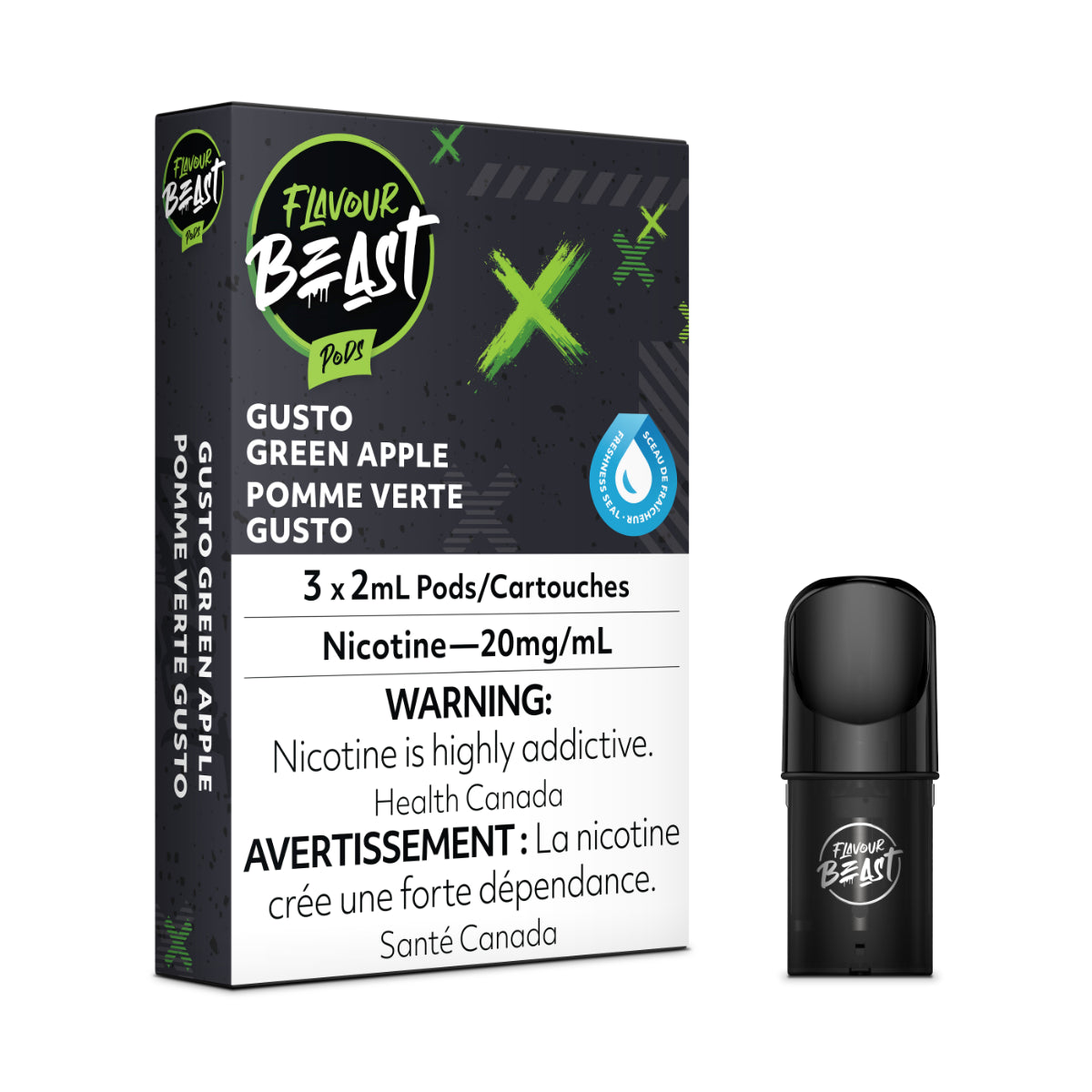 Gusto Green Apple - Flavour Beast Pod Pack - 20mg - EXCISED