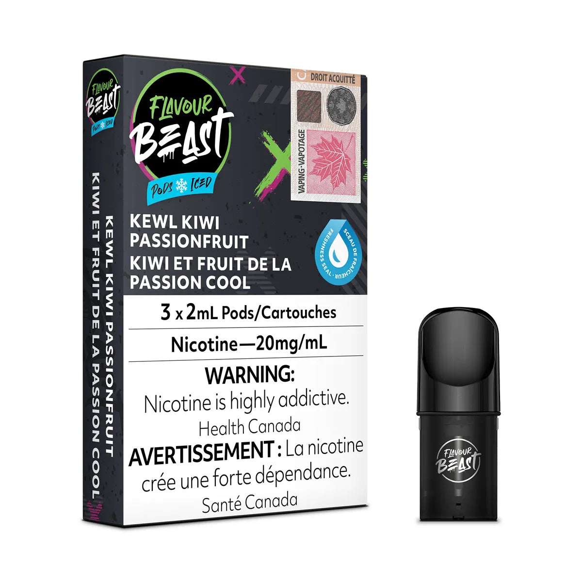 KEWL Kiwi Passionfruit - Flavour Beast Pod Pack - 20mg - EXCISED
