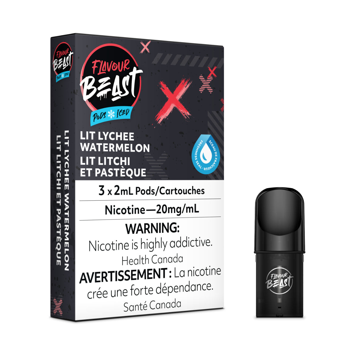 Lit Lychee Watermelon - Flavour Beast Pod Pack - 20mg - EXCISED