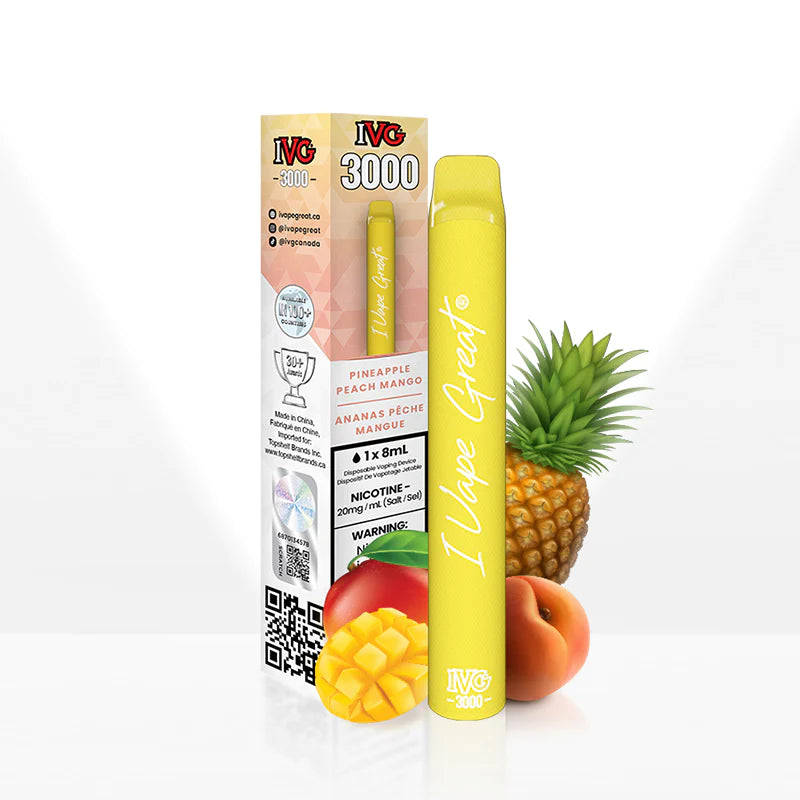 Pineapple Peach Mango - IVG 3000 Puffs Disposable Vape - 6ct