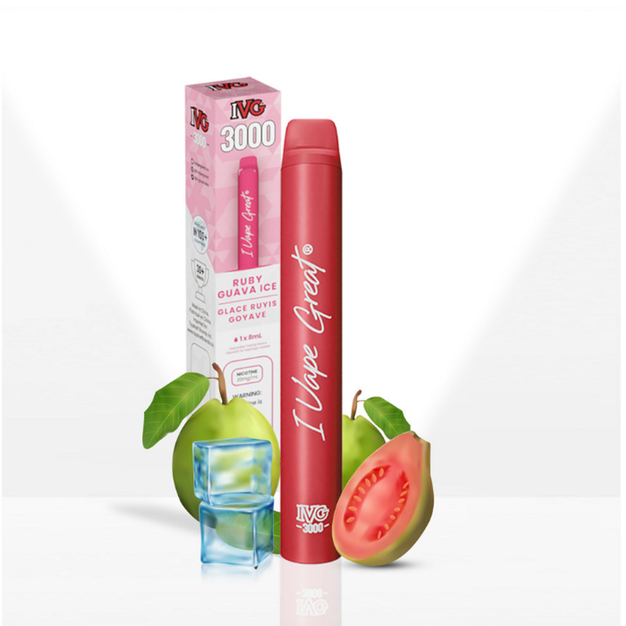 Ruby Guava Ice - IVG 3000 Puffs Disposable Vape - 6ct
