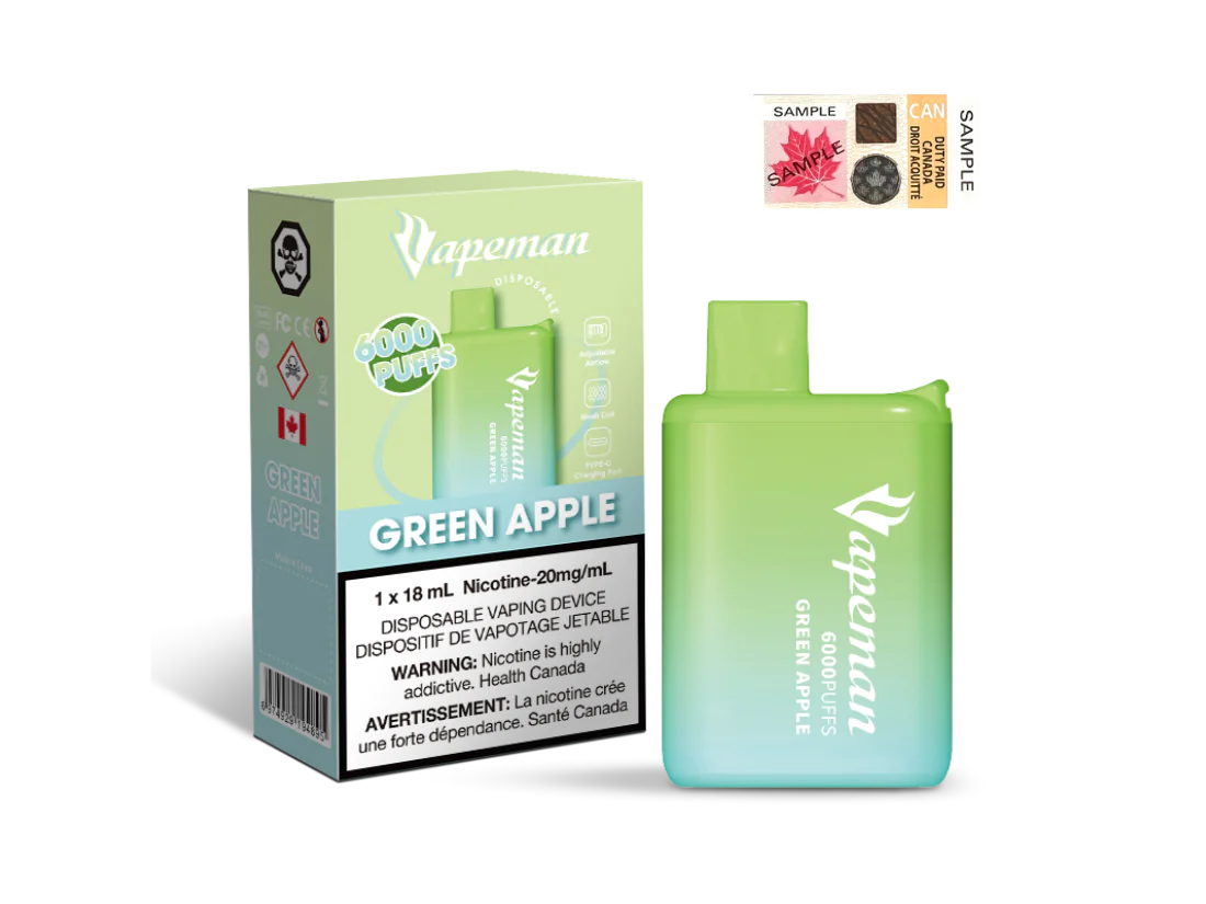 Green Apple - Vapeman B6000 - 5pc/pack - EXCISED