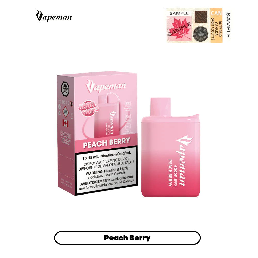 Peach Berry - Vapeman B6000 - 5pc/pack - EXCISED