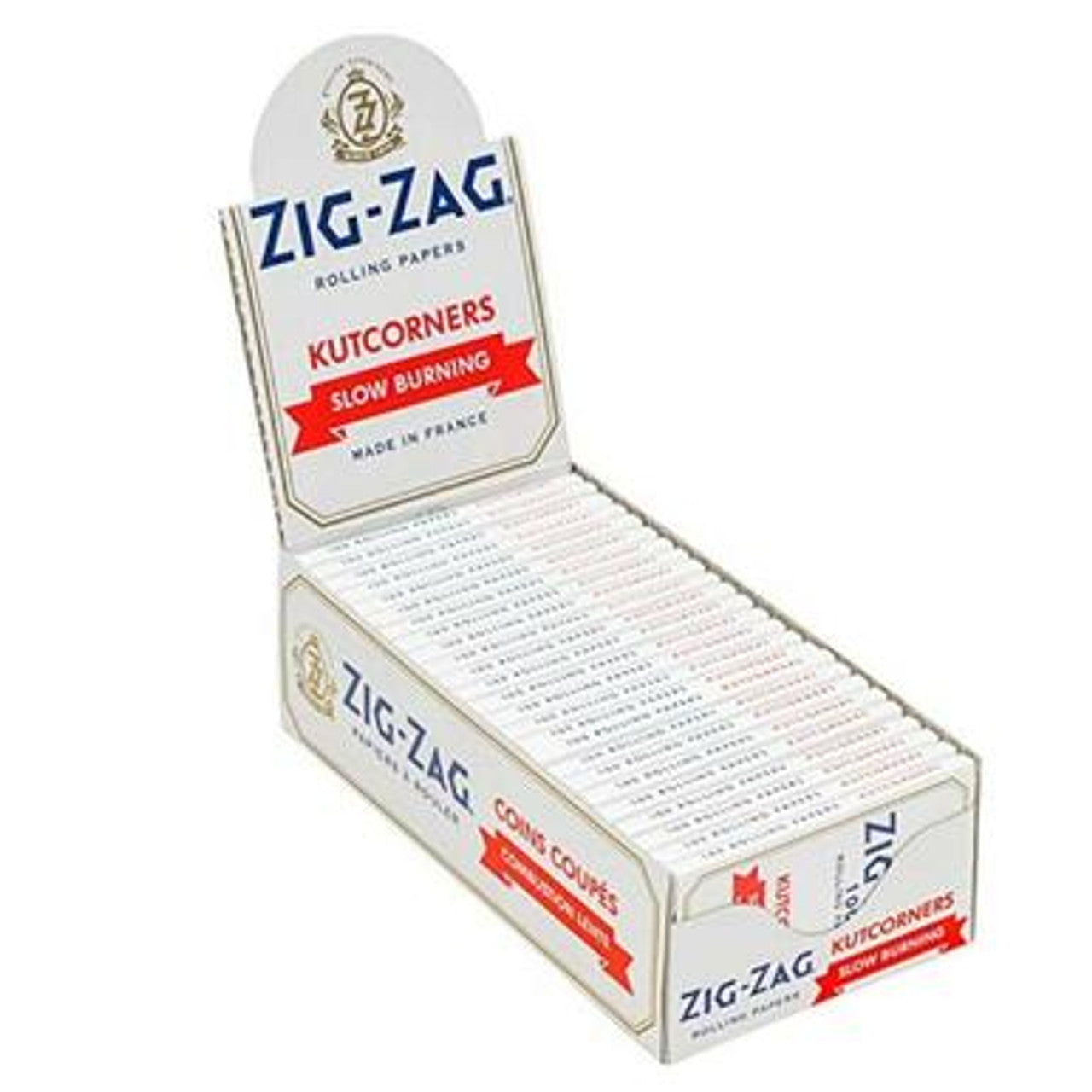 Zig Zag Kutcorners Slow Burning Rolling Papers - SINGLE WIDE - WHITE - 25ct